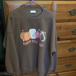 Pink Lily Brown 'Happy Fall Y'all' Sweatshirt